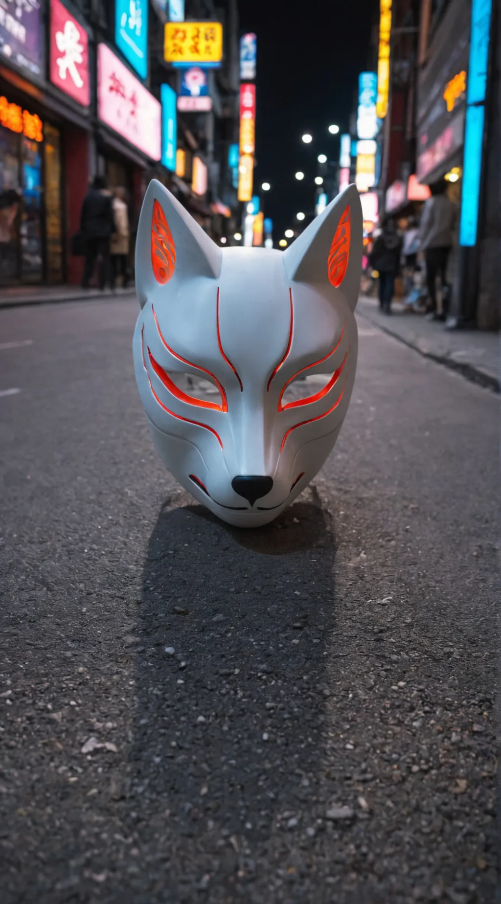 ai character: Kitsune mask background