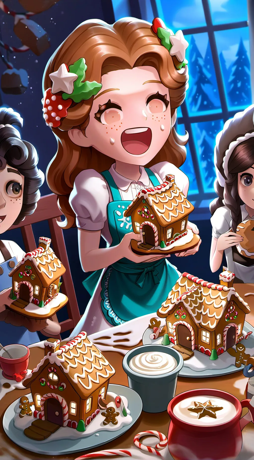 ai character: Strawberry background