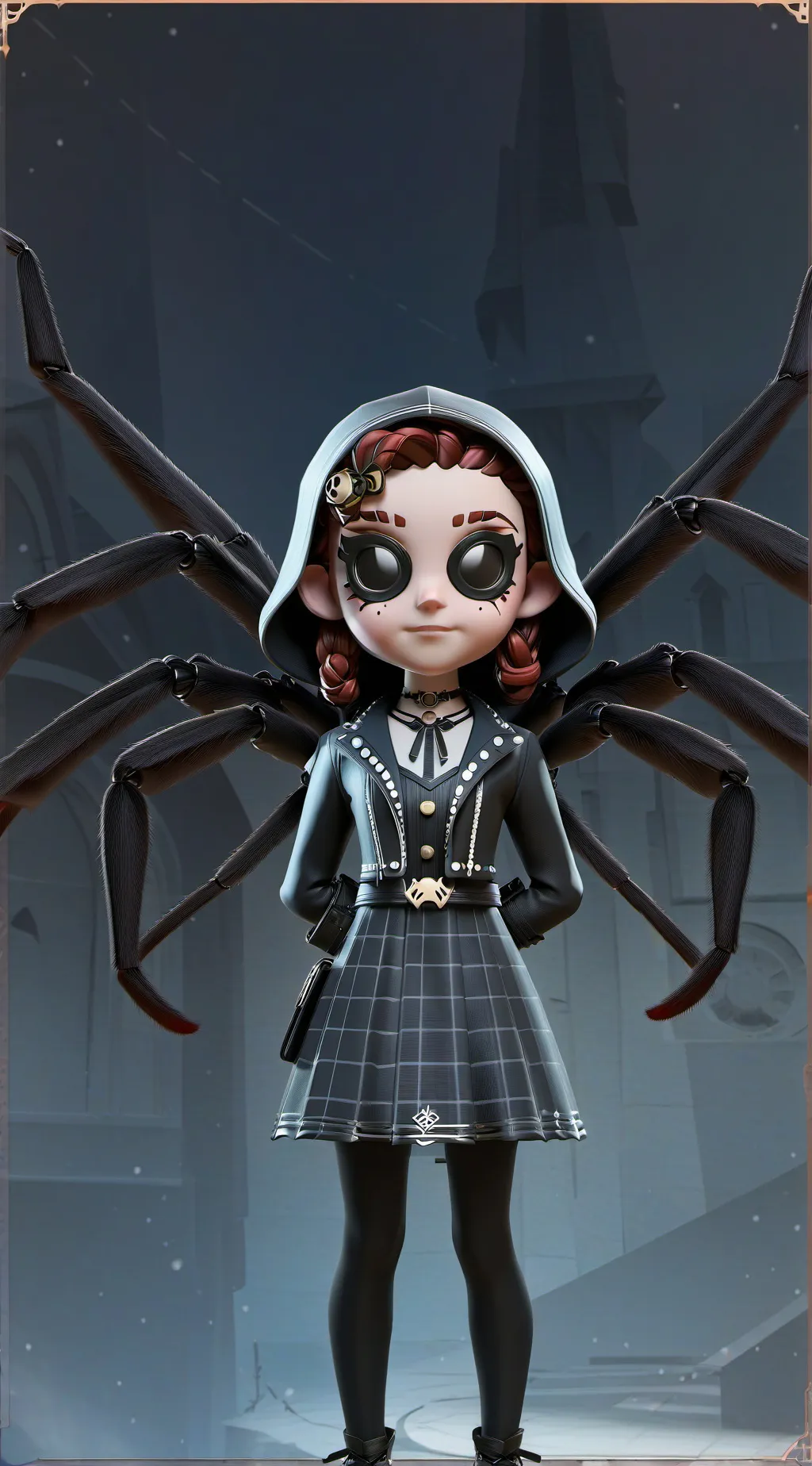 ai character: spider girl background
