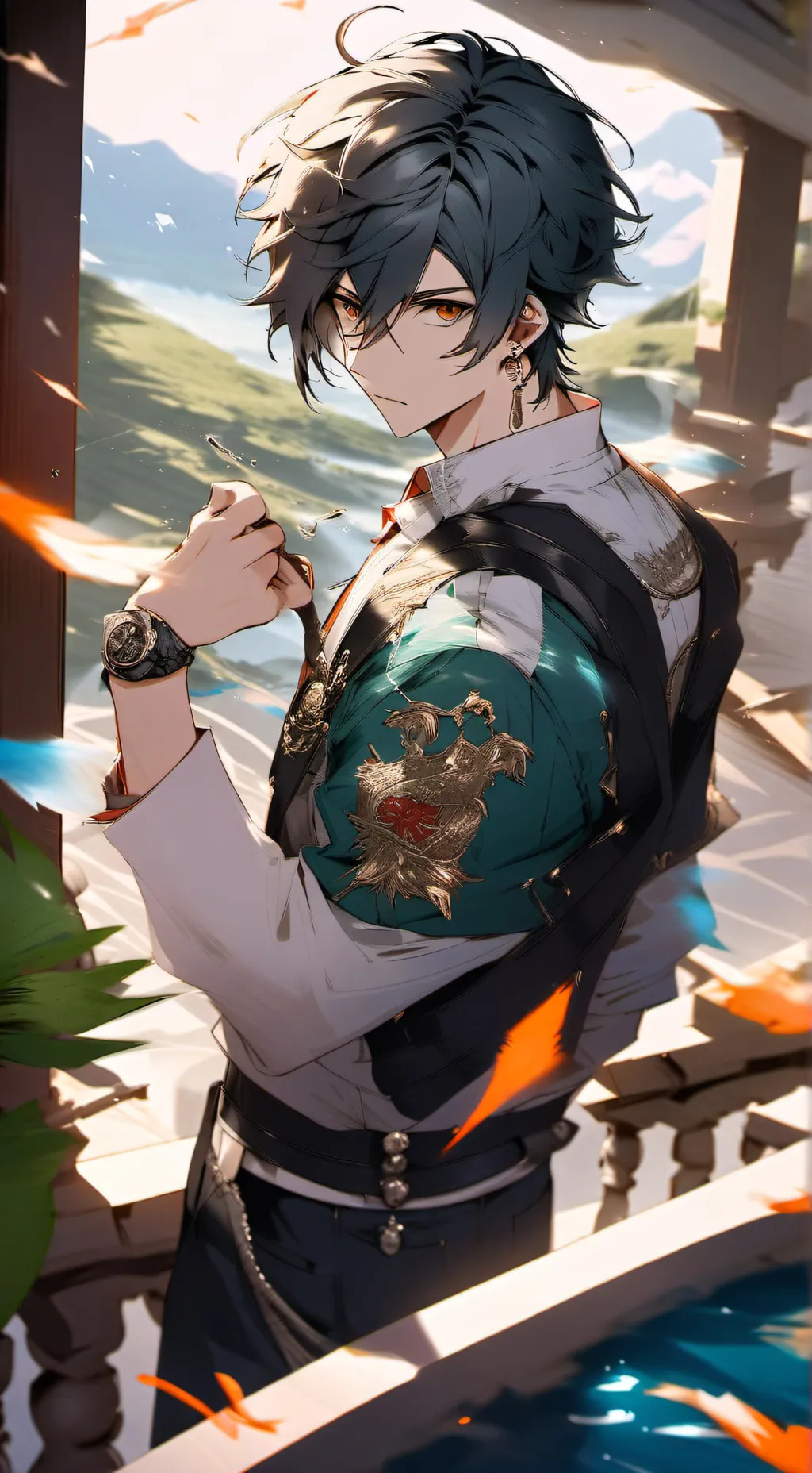 ai character: ice background