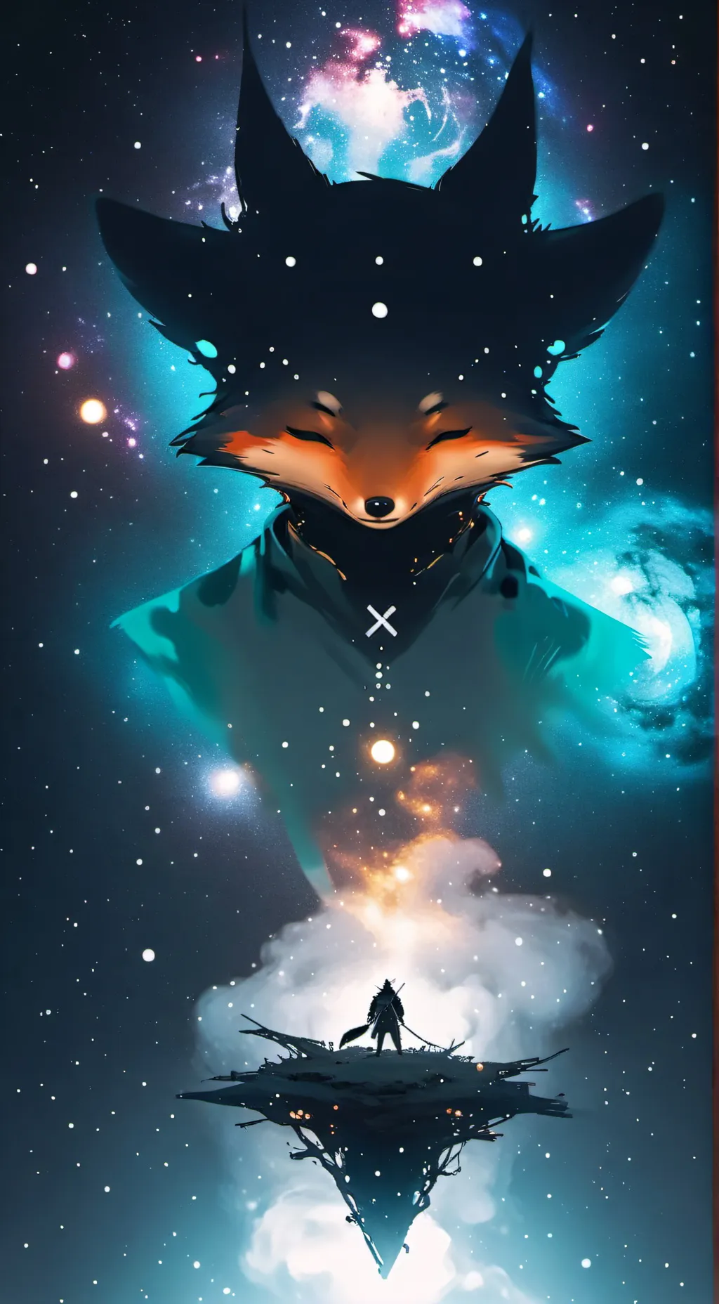 ai character: fox god background
