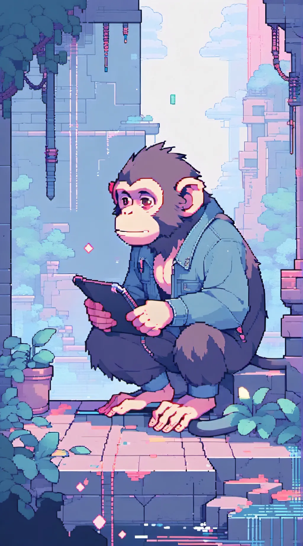 ai character: monkey background