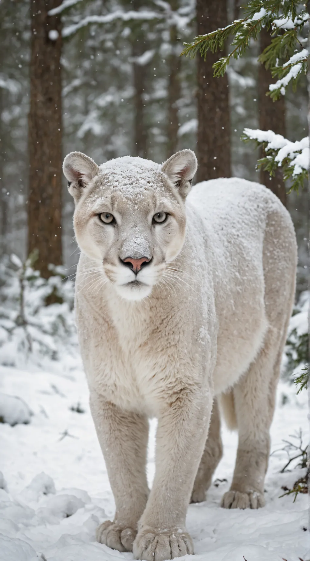 ai character: the snowy cougar  background