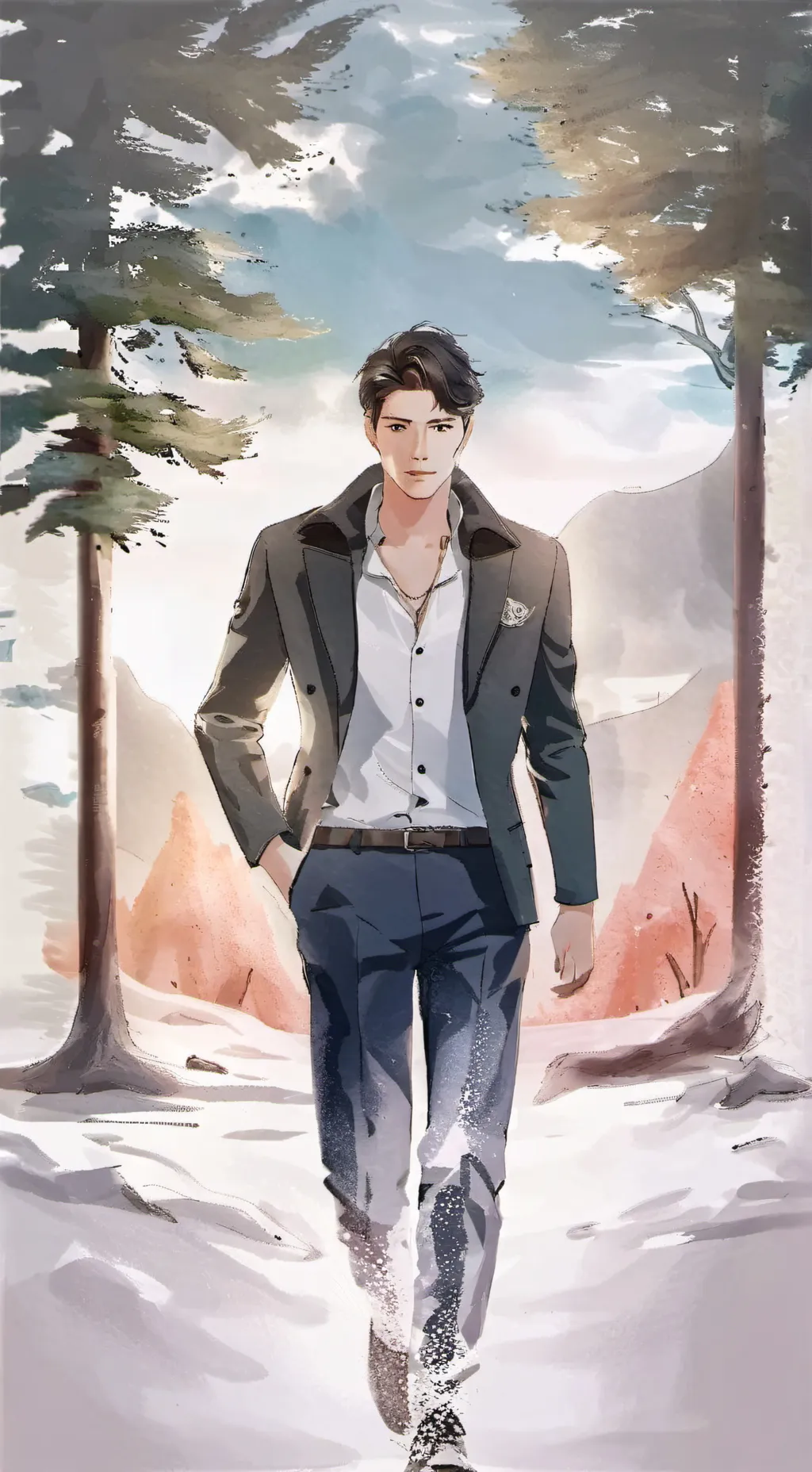 ai character: N K anderson  background