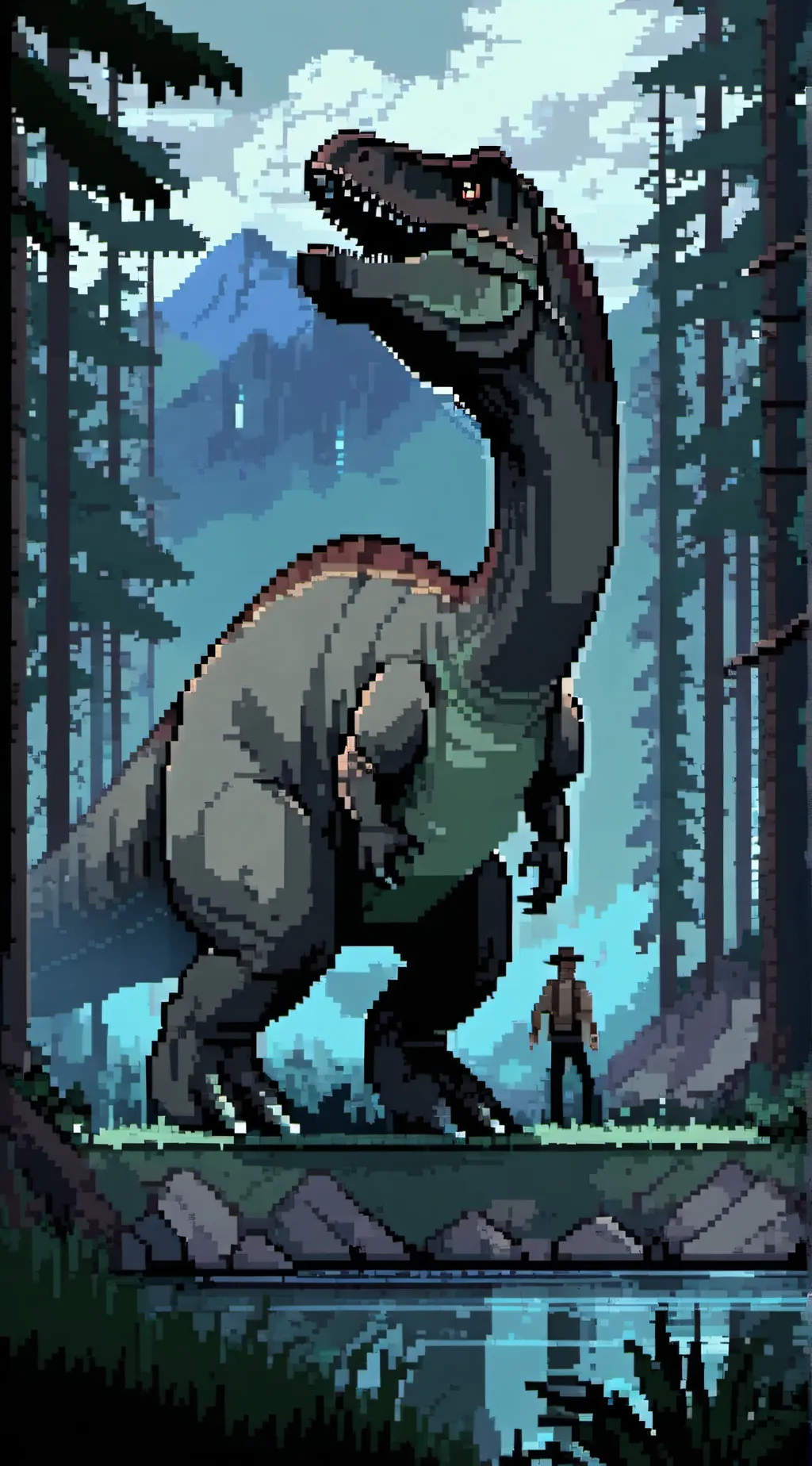 ai character: Jurassic park background
