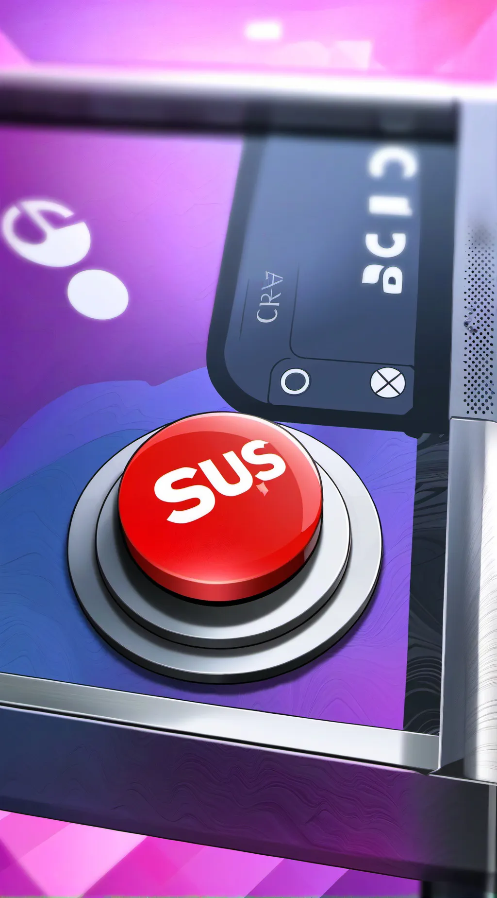 ai character: sus button background