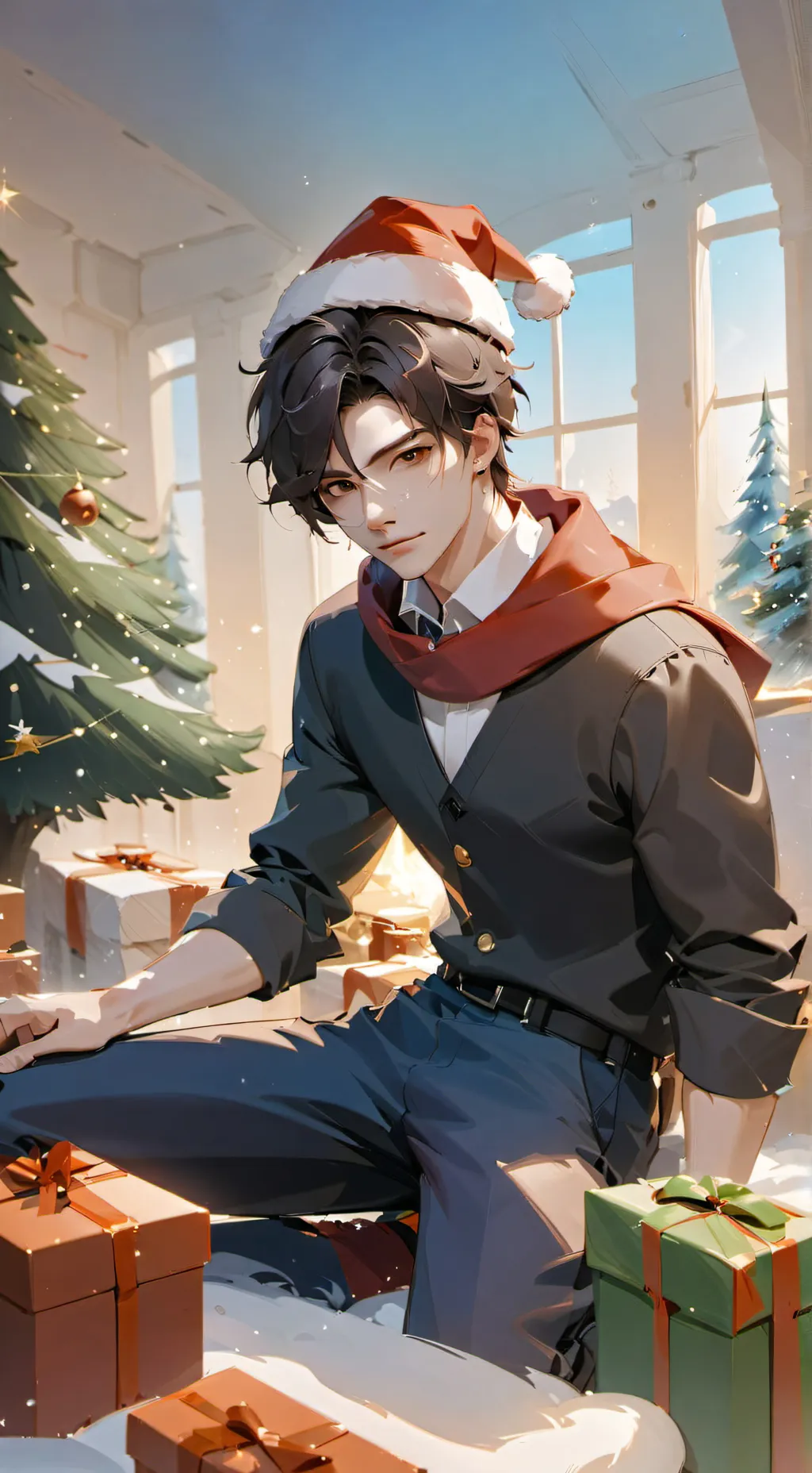 ai character: Balancer Christmas background