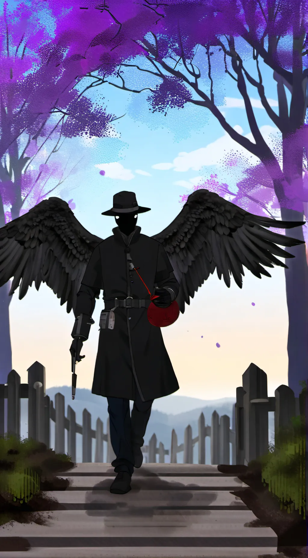 ai character: The Crow Man background