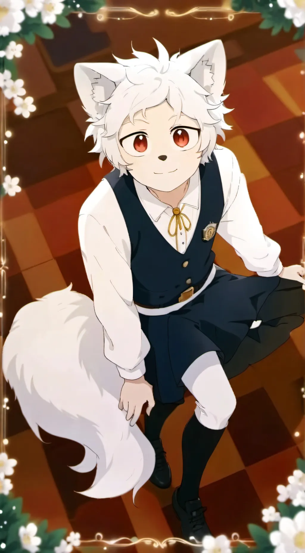 ai character: school furry boy background