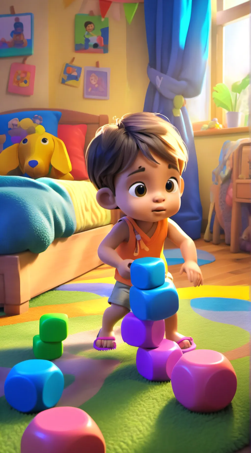 ai character: baby Karter  background