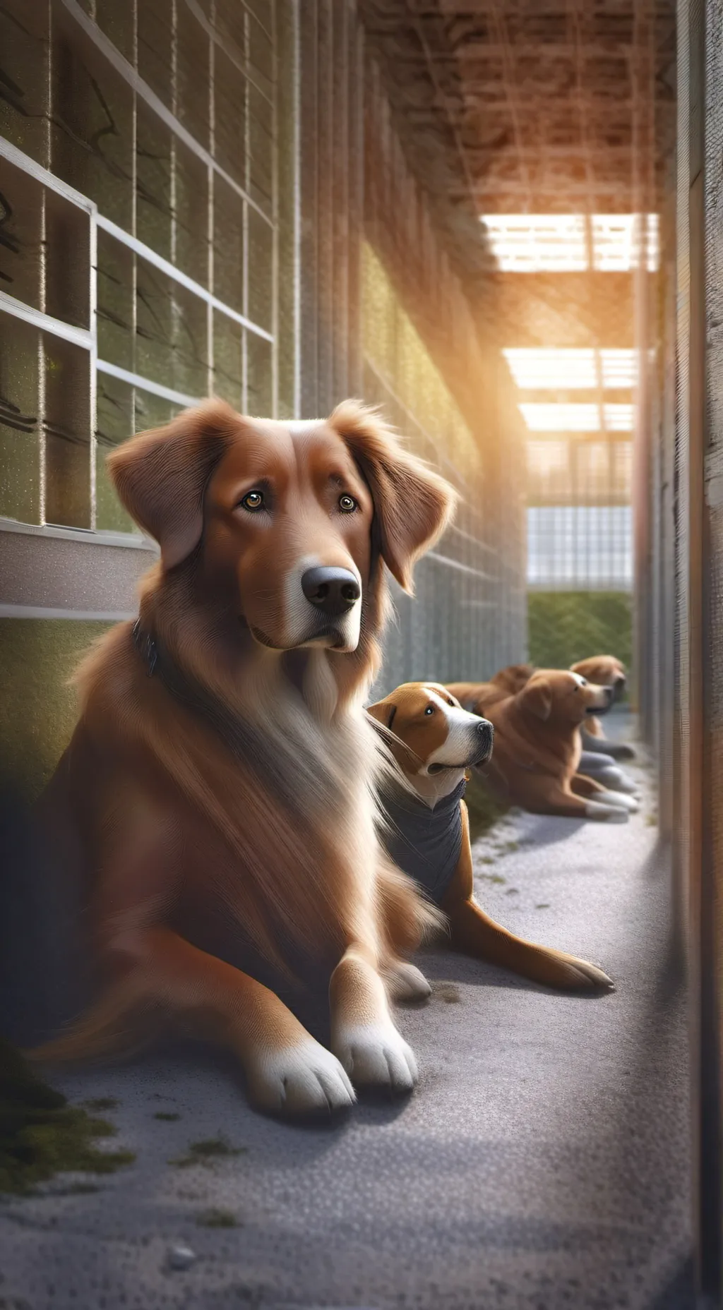 ai character: DOG SHELTER  background