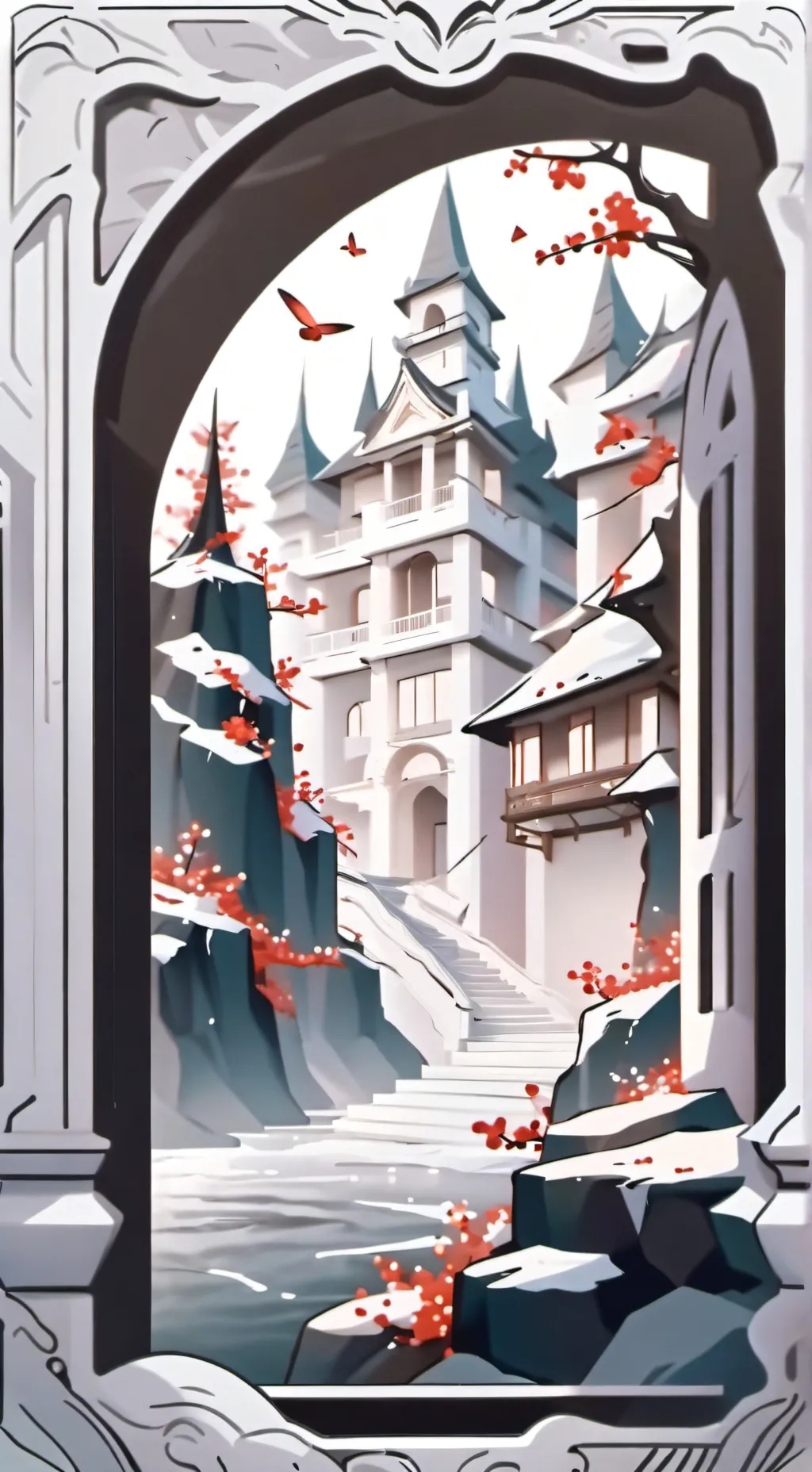 ai character: castelo infinito background