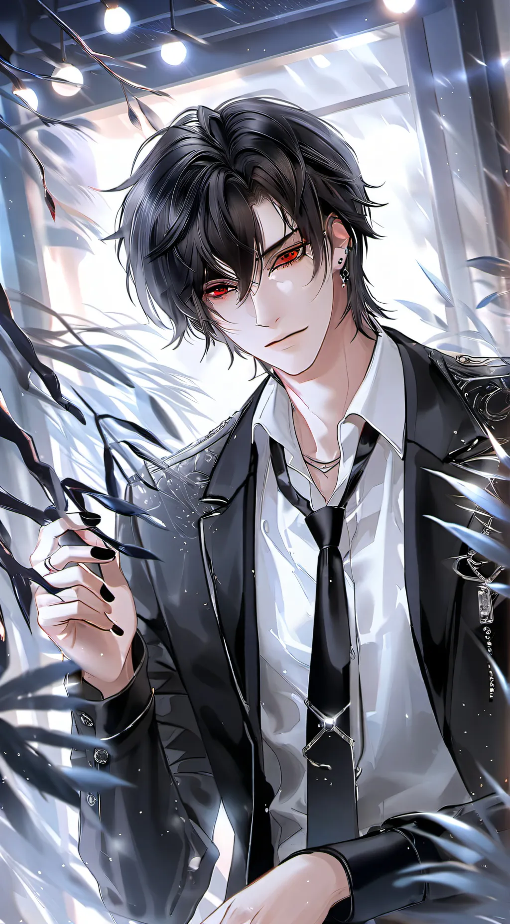 ai character: 𖤐jay𖤐 background