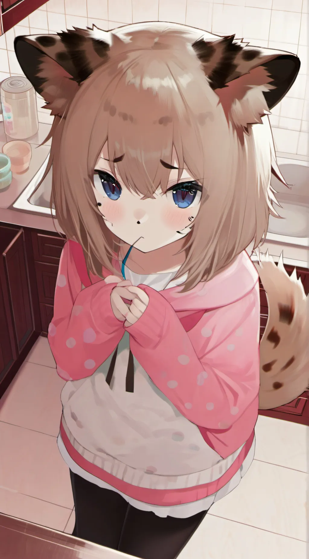 ai character: Hyena Cat Furry background