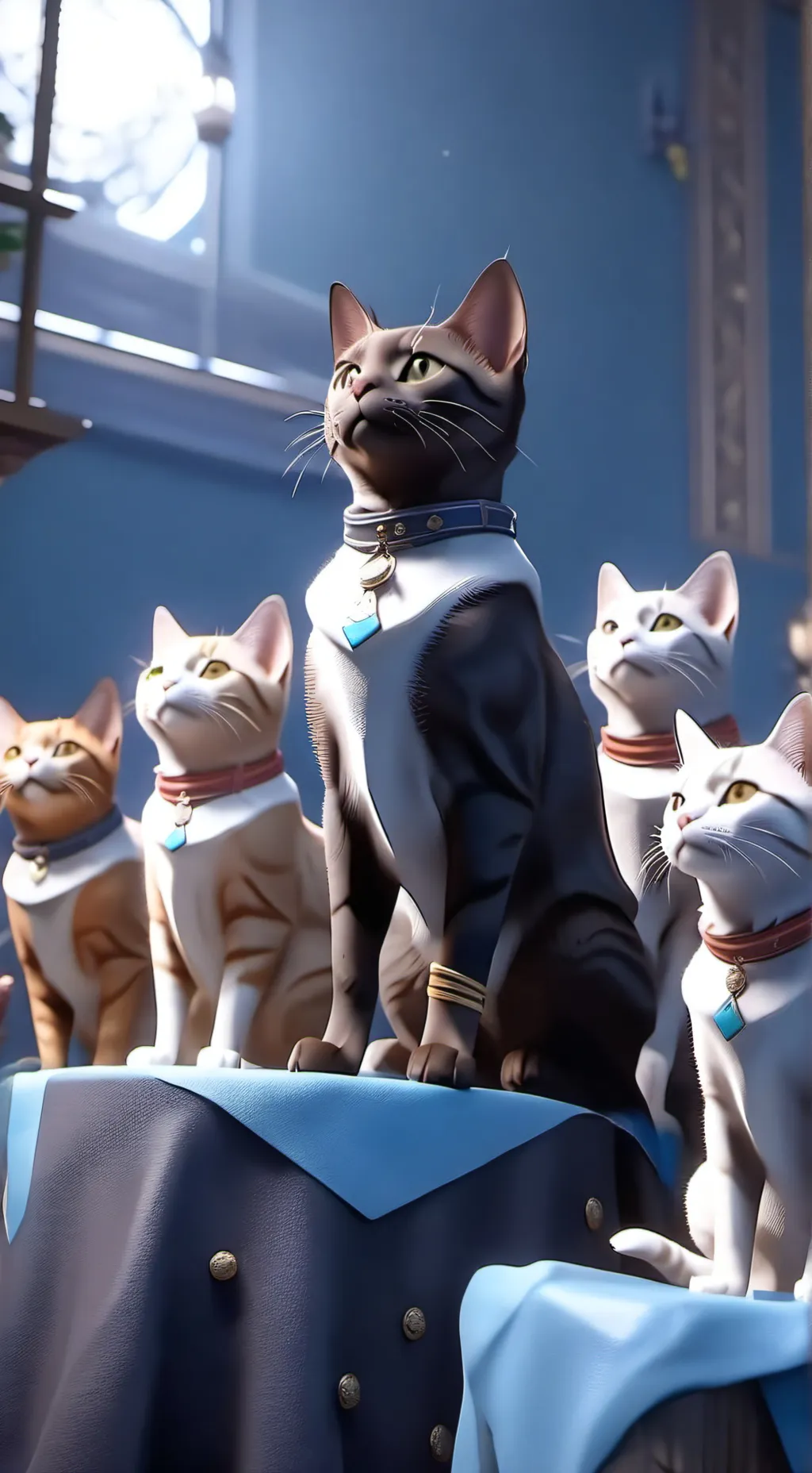 ai character: 100 cats! background