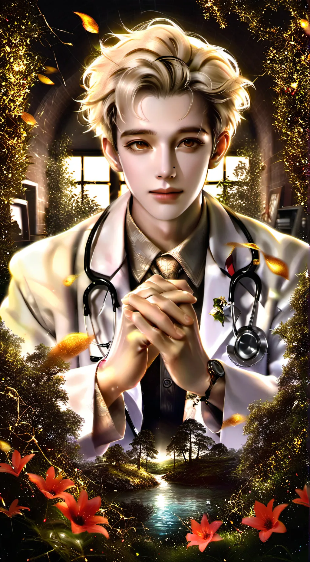 ai character: Doctor gerald  background