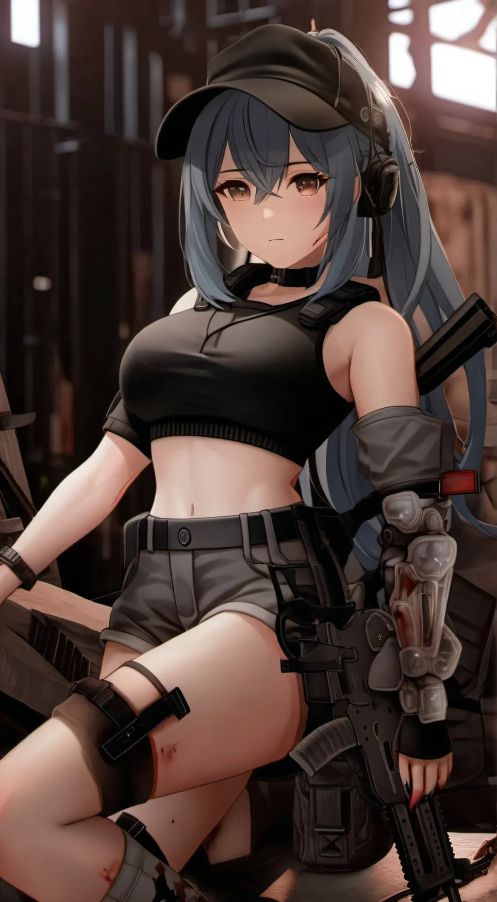 ai character: Emma soldier girl background