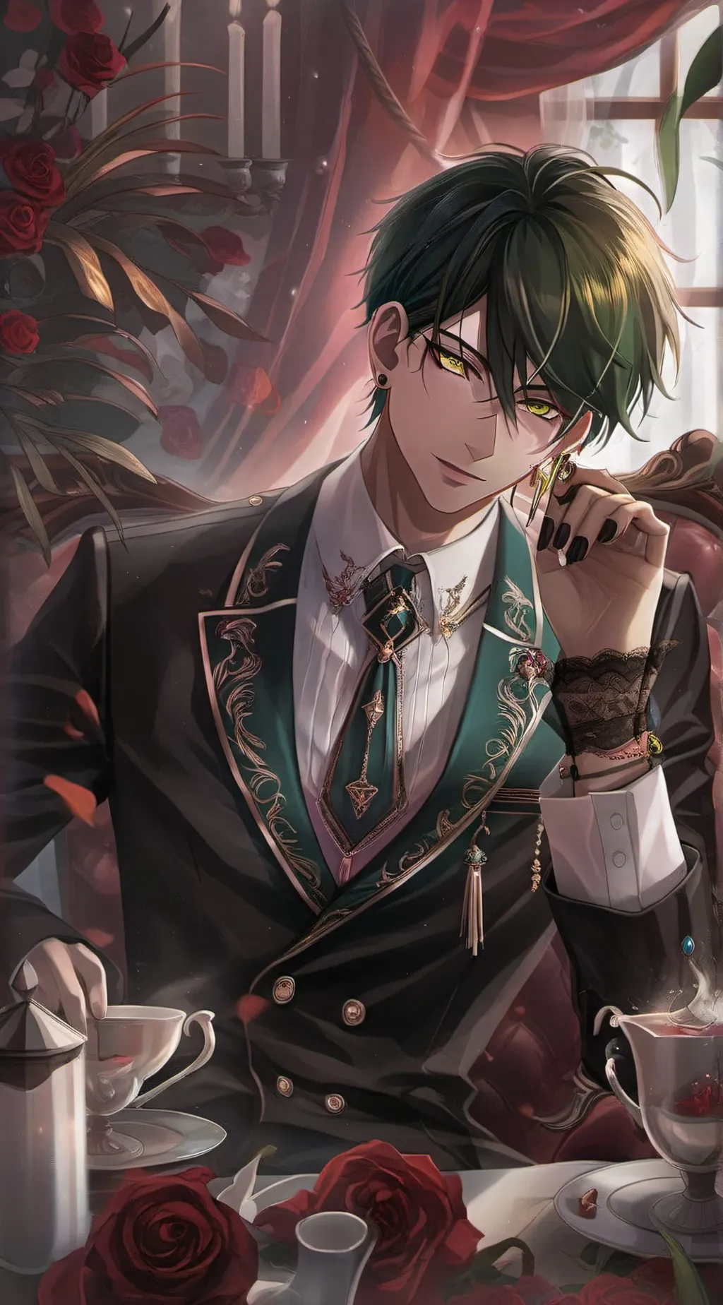 ai character: ✨️❄️~Isacc~❄️✨️ background