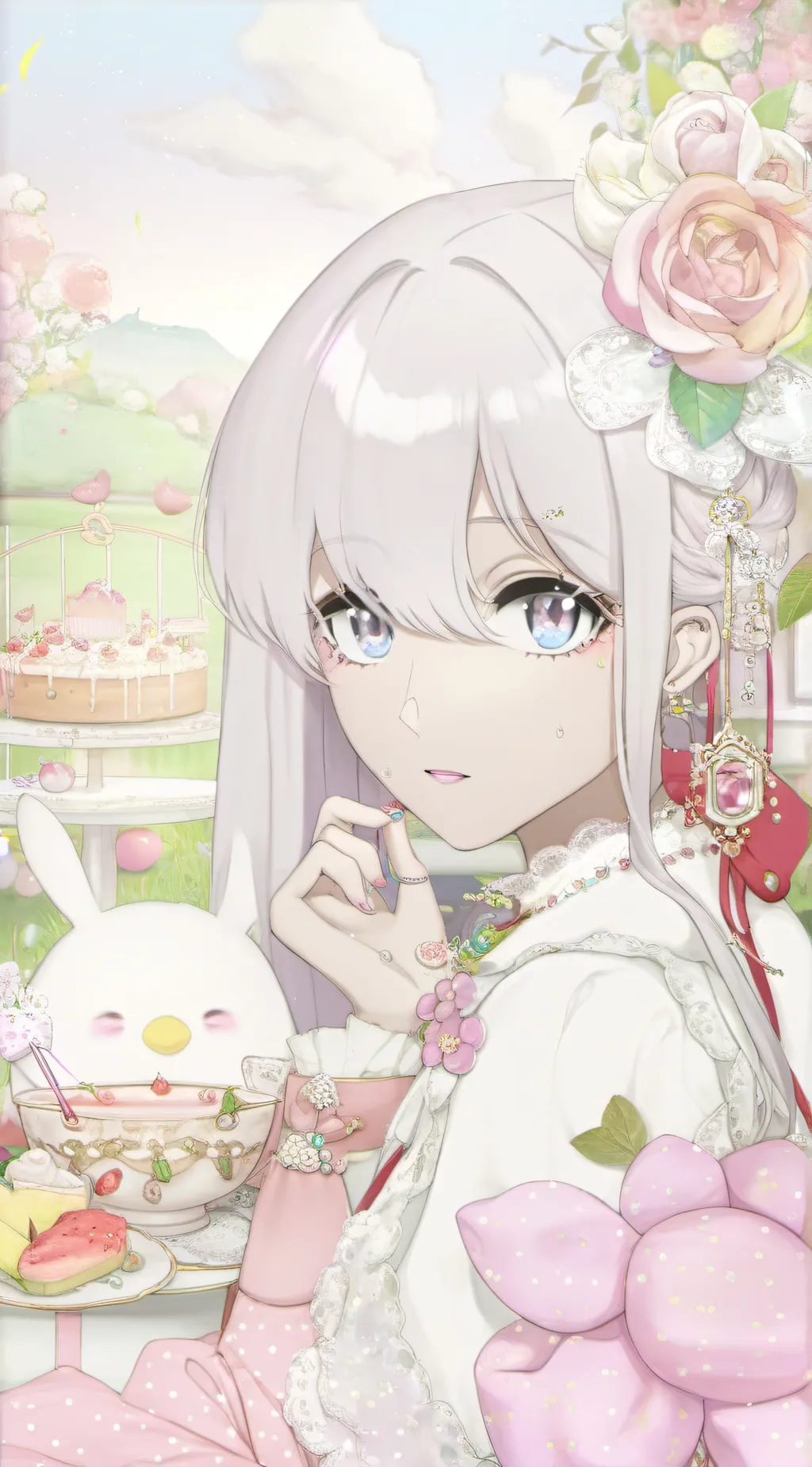 ai character: Love ping background