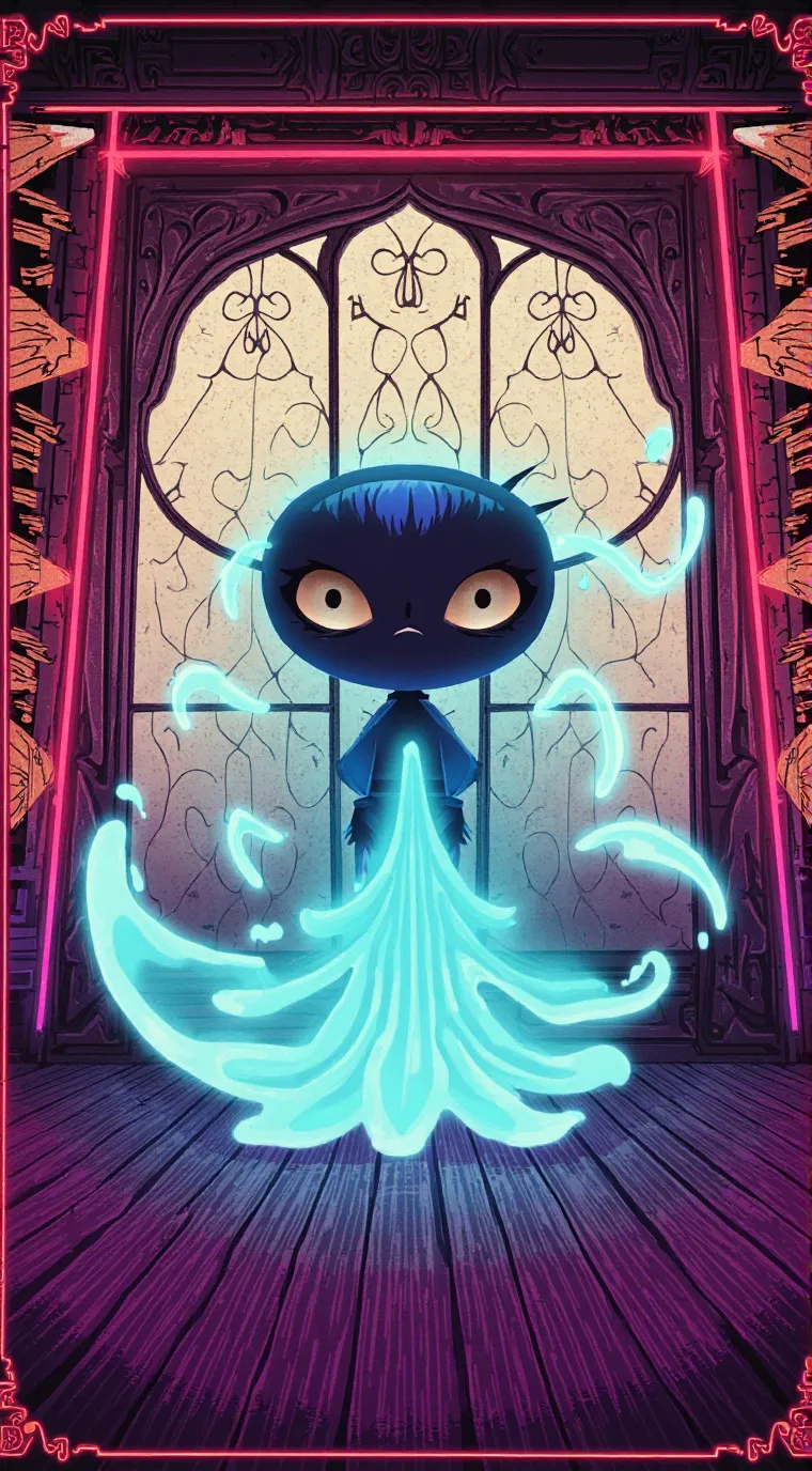 ai character: vox and velvet background