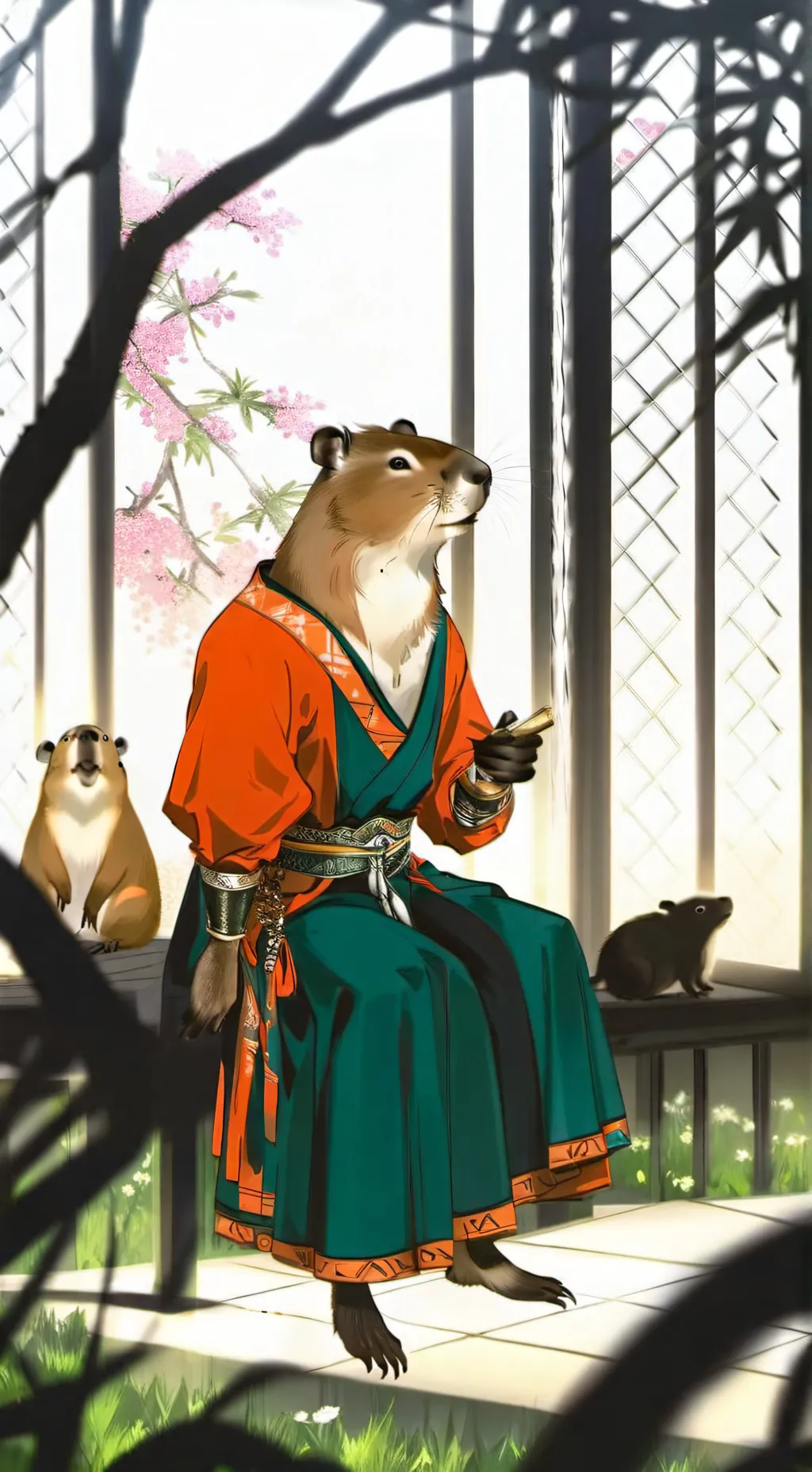 ai character: capibara  background