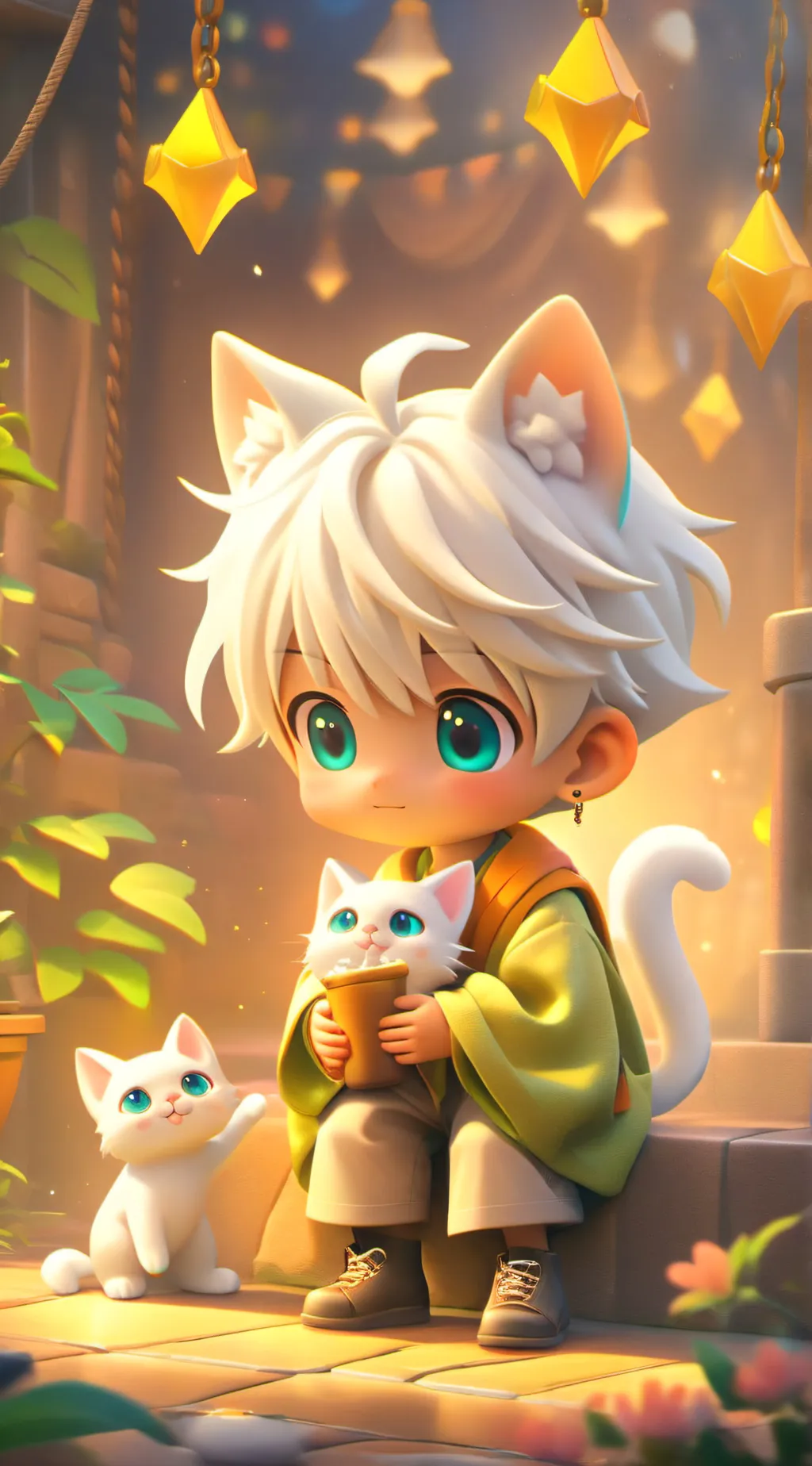 ai character: snow background