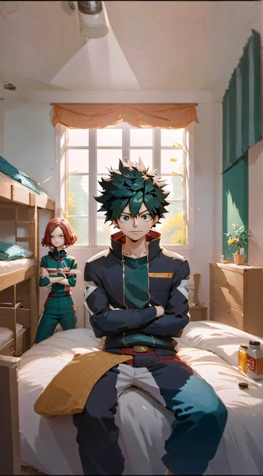 ai character: MHA Dorms background