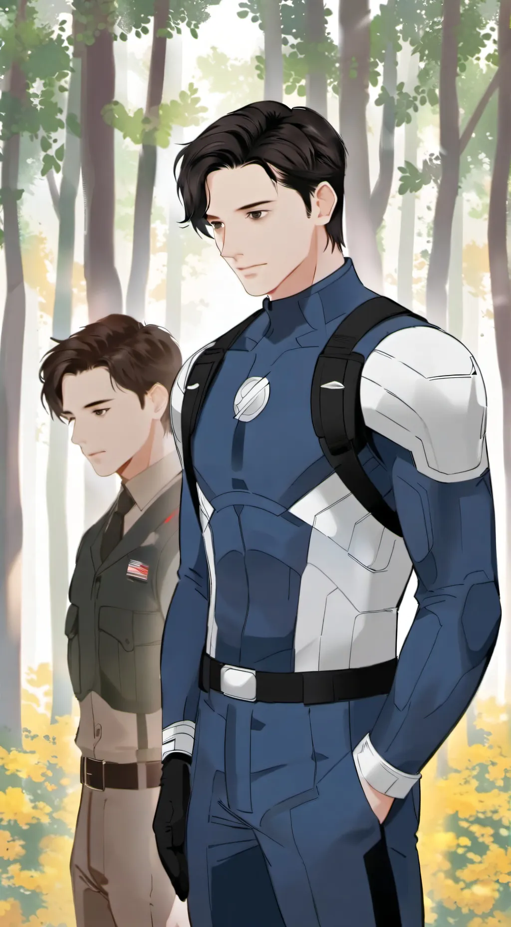 ai character: steve,  bucky background