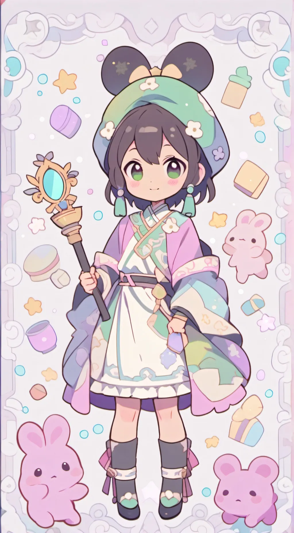 ai character: alessa💛💚 background