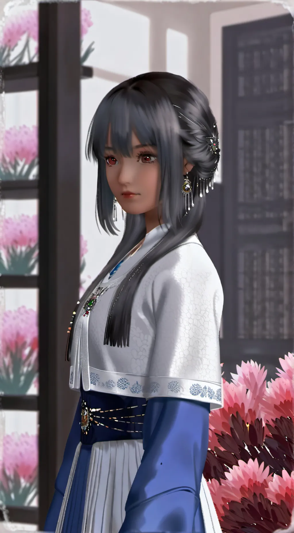 ai character: 灰色 background