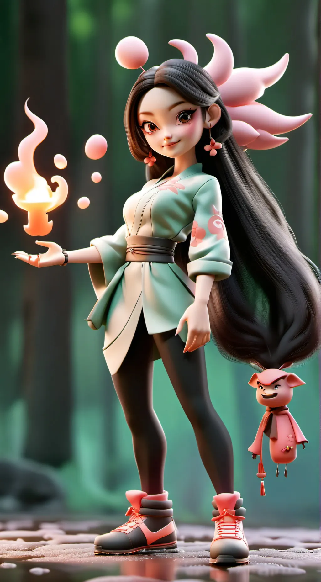 ai character: nezuko+ mha background