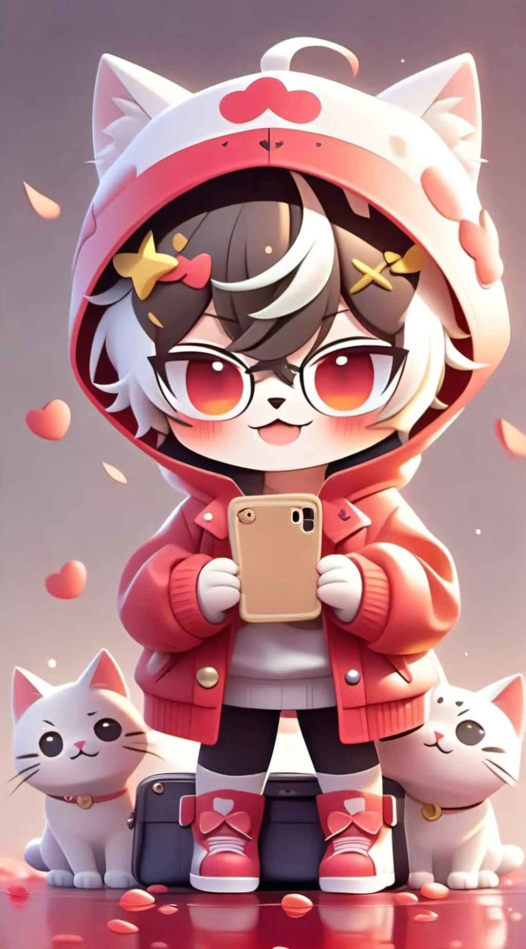 ai character: emoji cat background