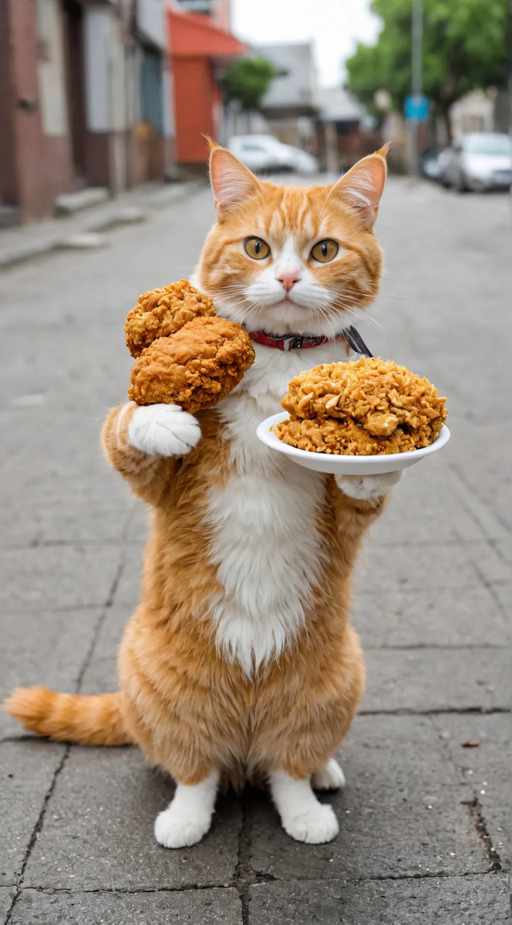 ai character: KFC Cat background