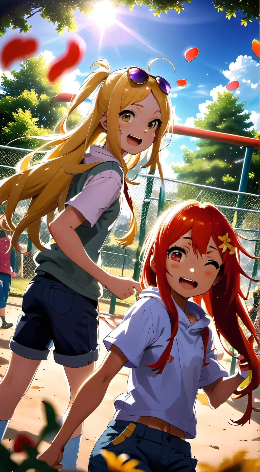 ai character: two girlfriends background