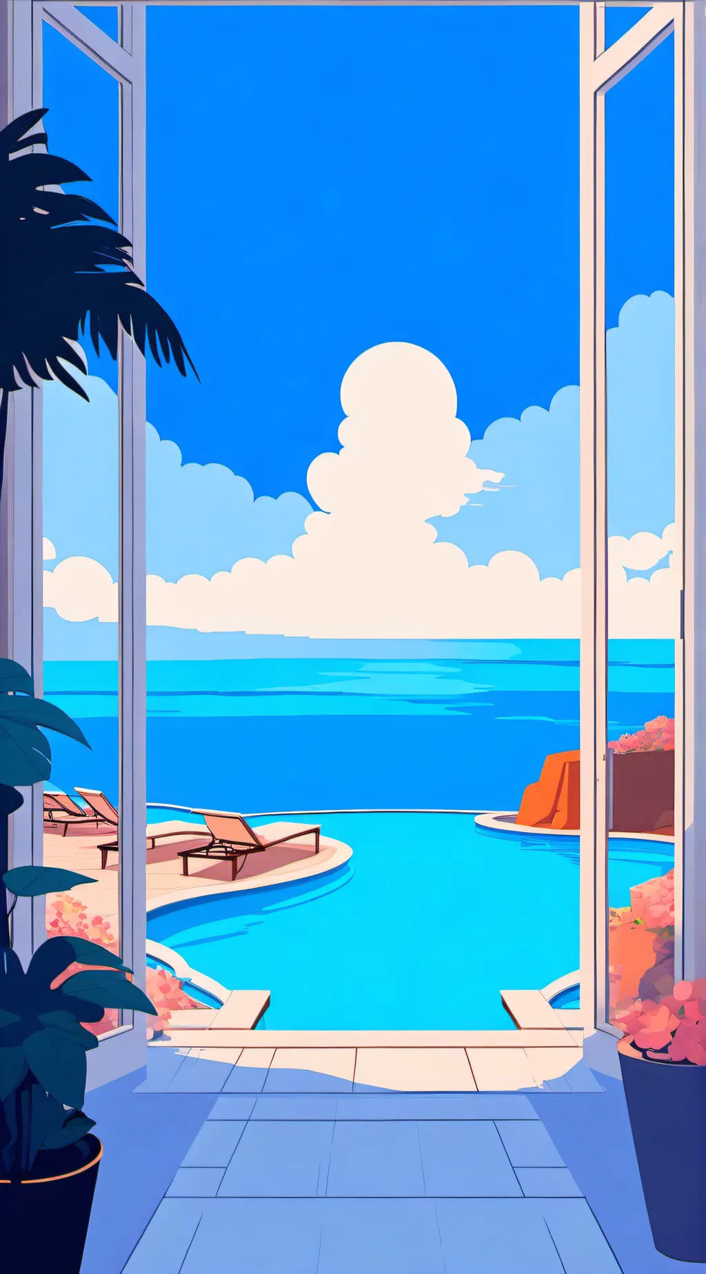 ai character: hotel fun cool background