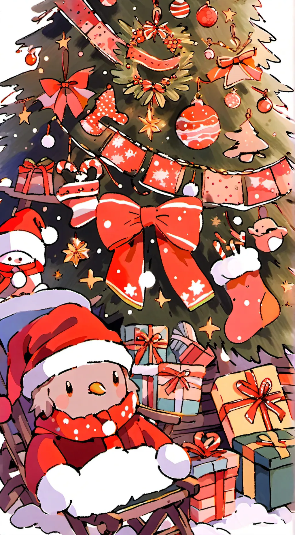 ai character: MHA christmas background