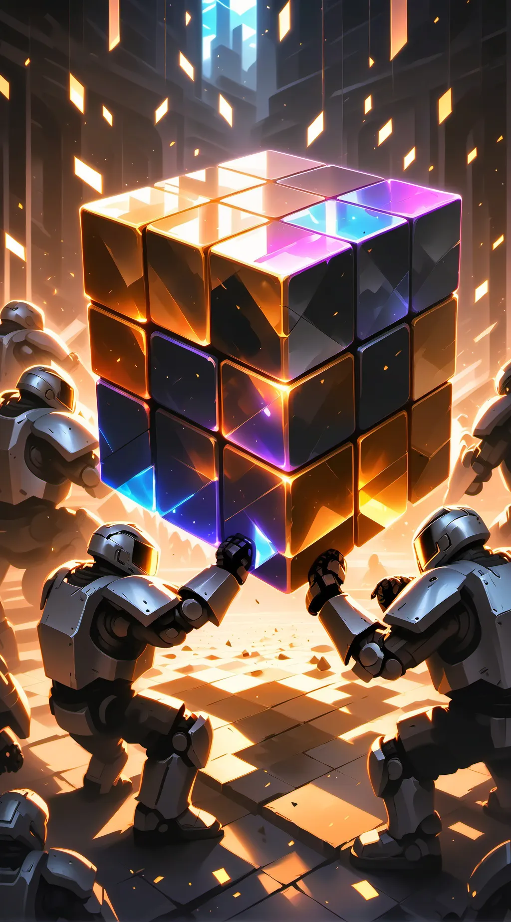 ai character: TUNGSTEN CUBE  background
