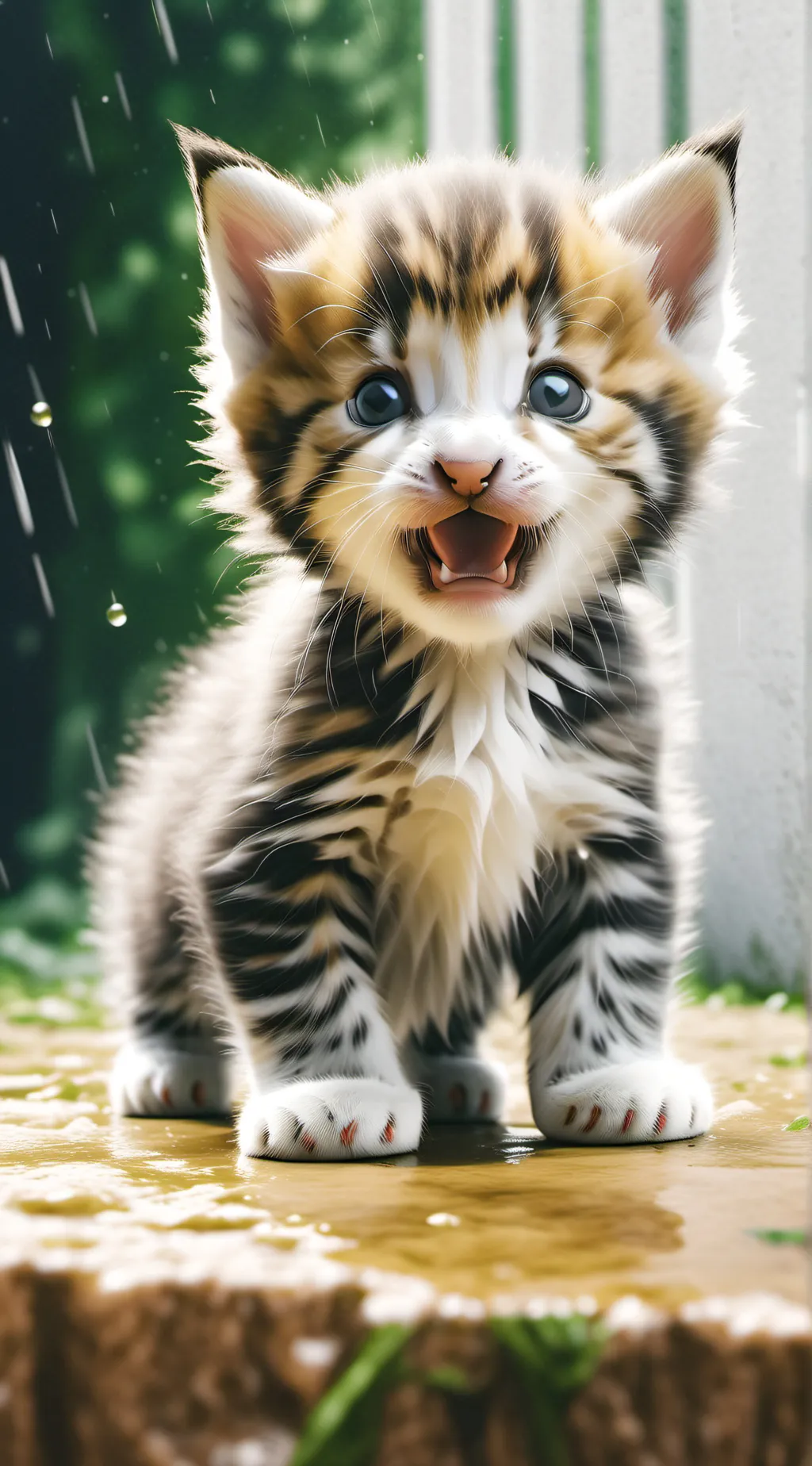 ai character: homeless baby kit background