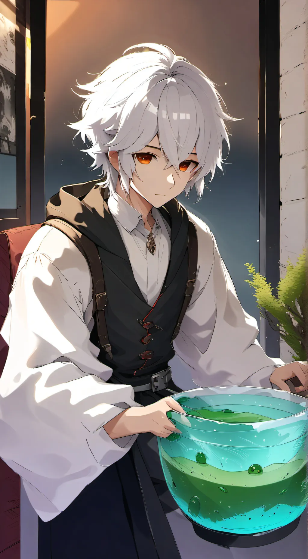 ai character: Kaiden and slime background