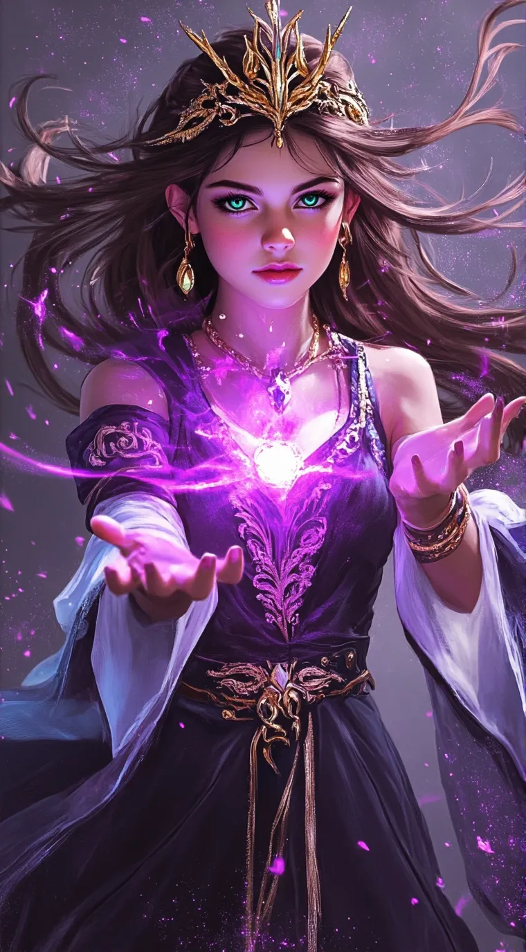 ai character: Violet background