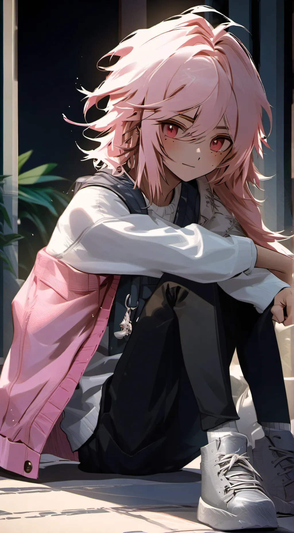 ai character: shy girlfriend background