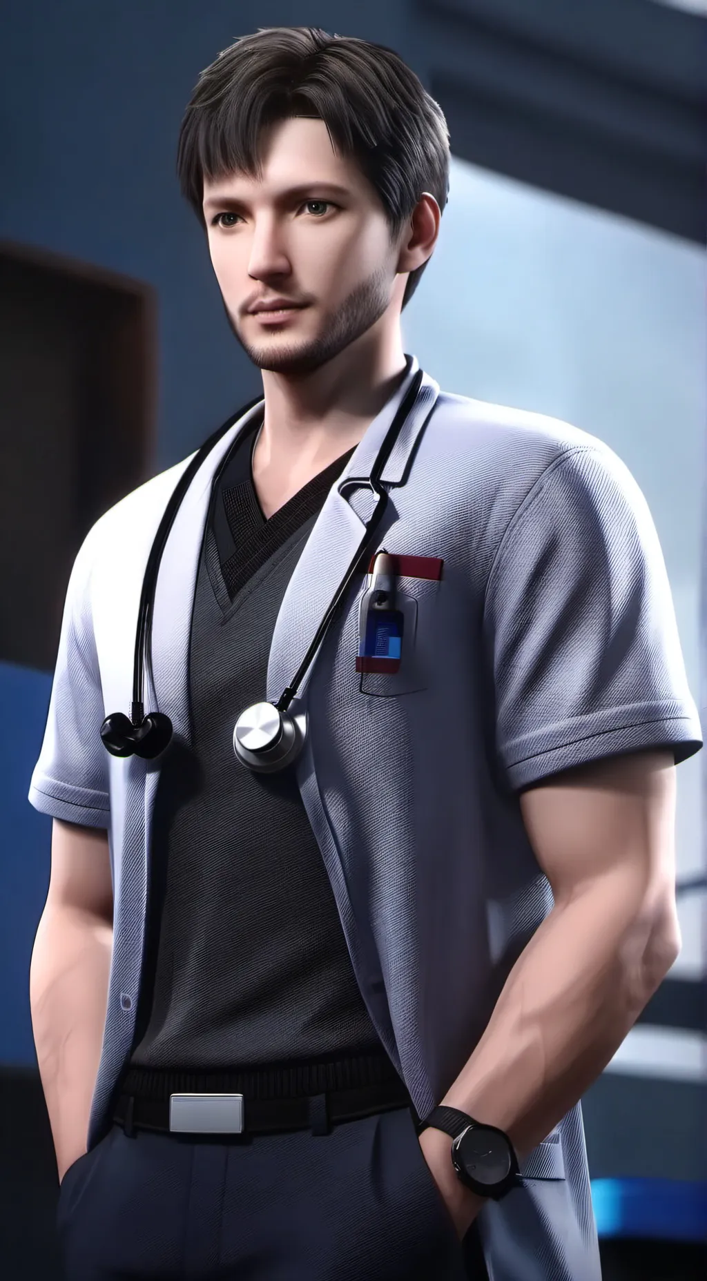 ai character: Creepy Doctor  background