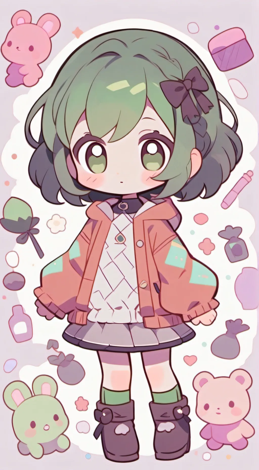 ai character: IzuOcha kid  background