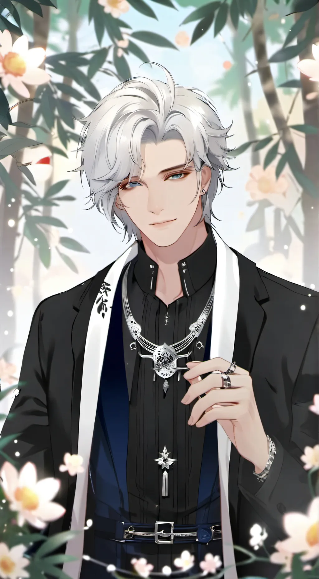 ai character: Silver background