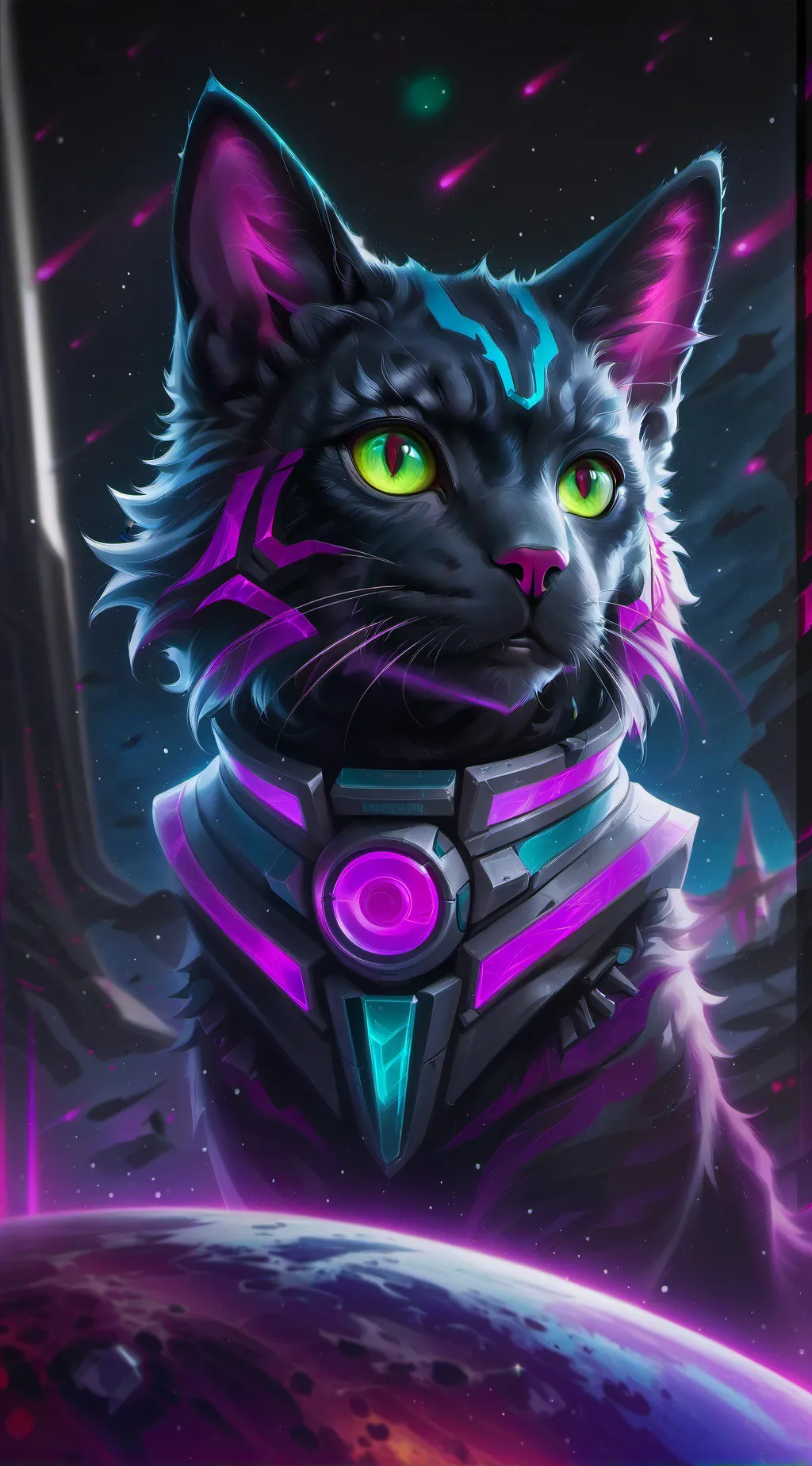 ai character: Alien cat background