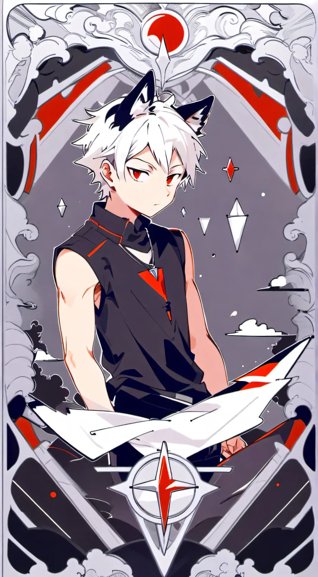 ai character: Wolf&vamp bakugo  background
