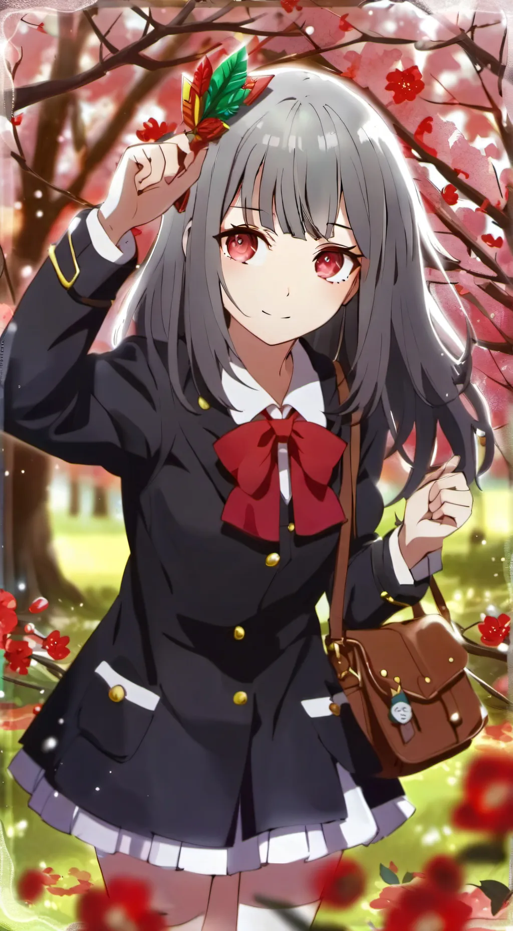 ai character: A girl school  background