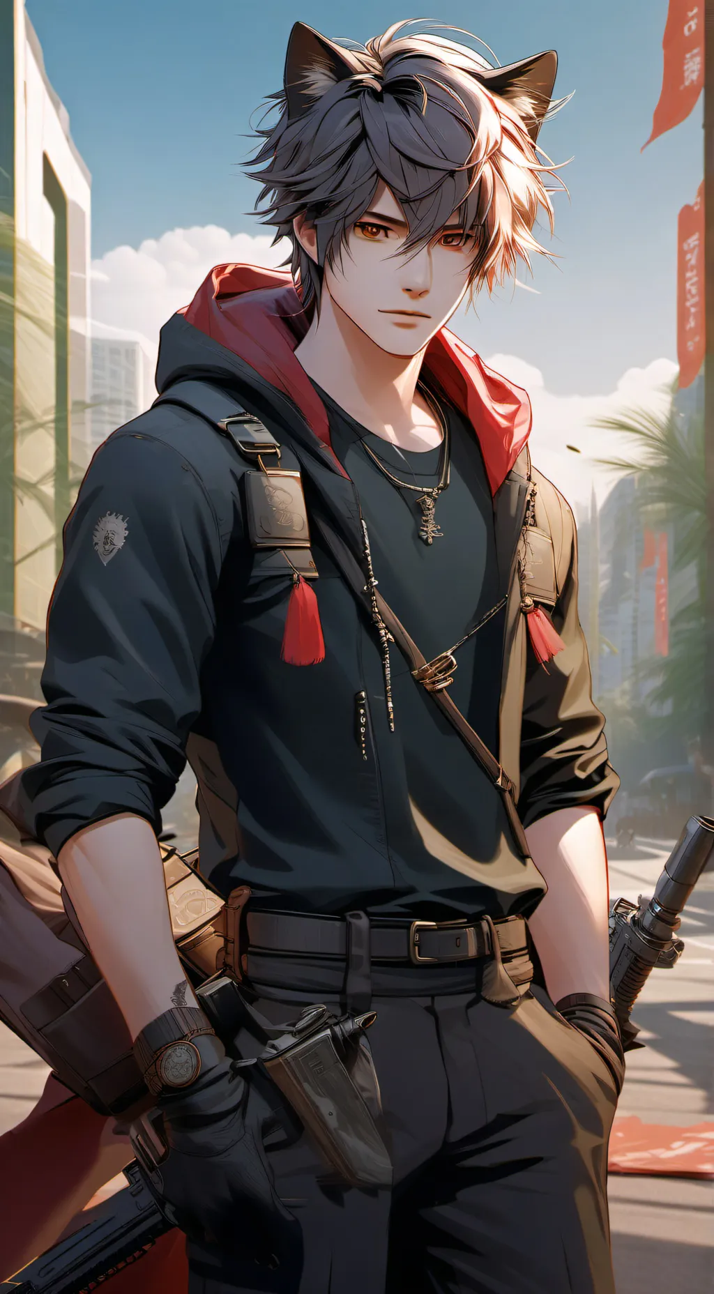 ai character: heat wave background