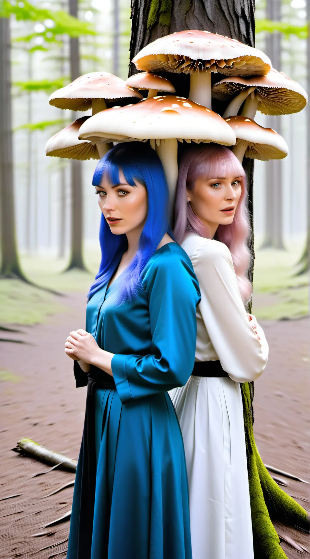 ai character: Luna and Hallie  background