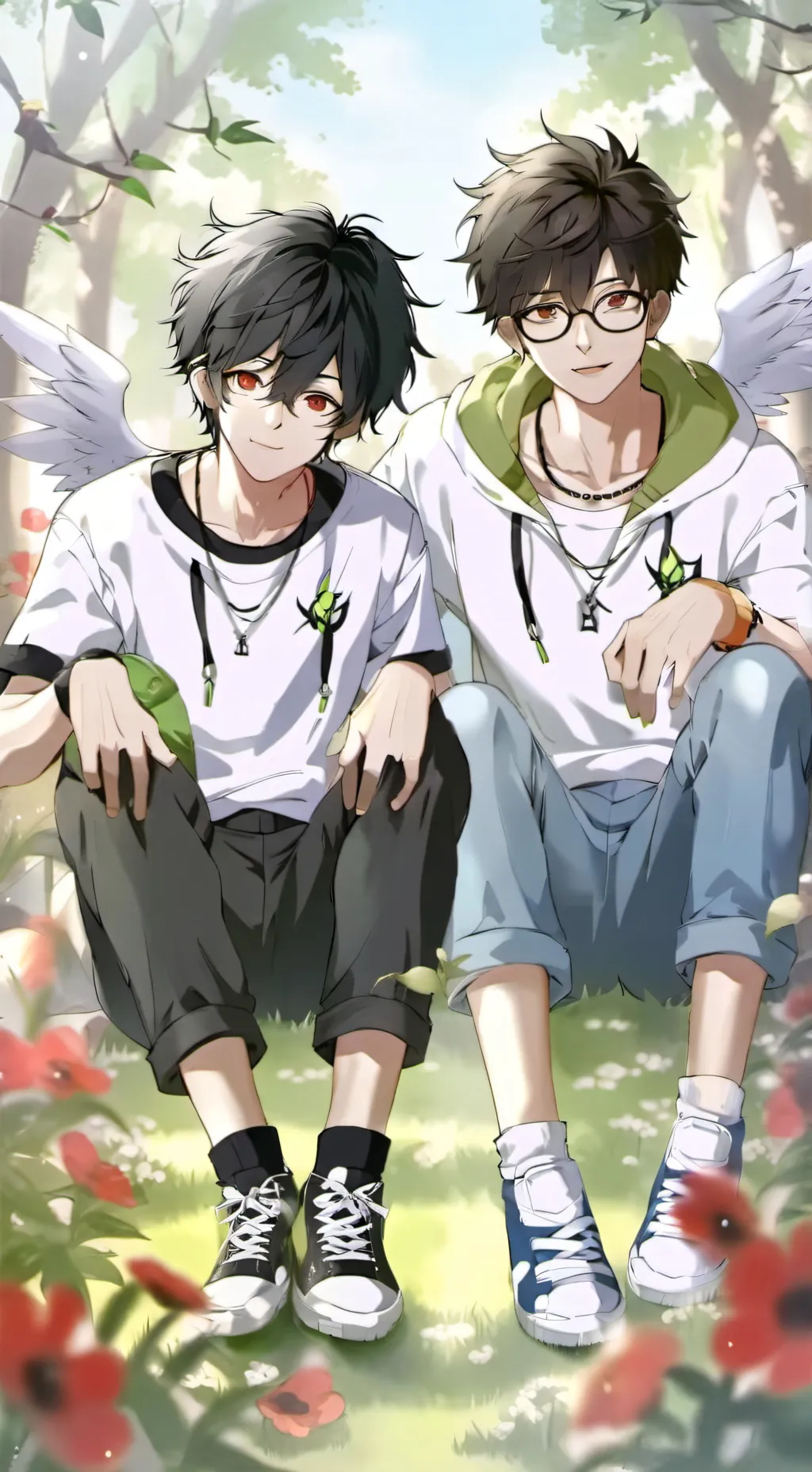 ai character: Zack and Drew  background